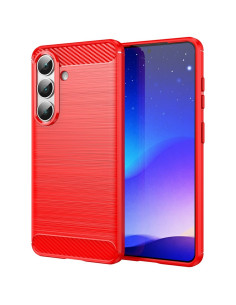 Samsung Galaxy S26 karbon mintás tok - PIROS