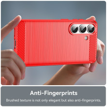 Samsung Galaxy S26 karbon mintás tok - PIROS