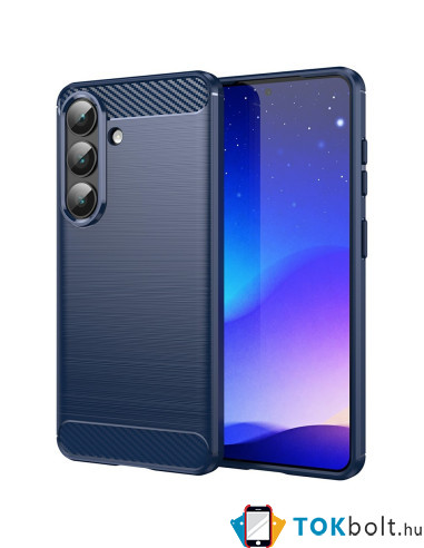 Samsung Galaxy S26 karbon mintás tok - KÉK