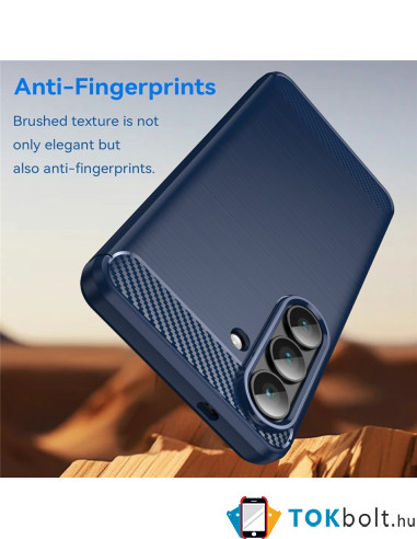 Samsung Galaxy S26 karbon mintás tok - KÉK