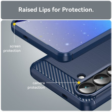 Samsung Galaxy S26 karbon mintás tok - KÉK