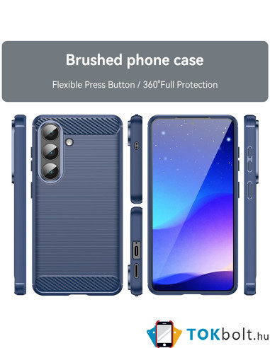 Samsung Galaxy S26 karbon mintás tok - KÉK
