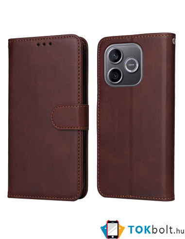 Oldalra nyíló tok Honor 600 Lite telefonhoz - BARNA