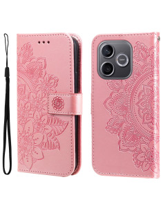 Dombornyomott mandala mintás notesztok Honor 600 Lite telefonhoz - RÓZSAARANY