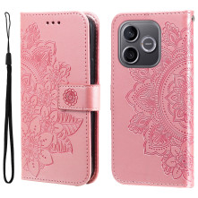 Dombornyomott mandala mintás notesztok Honor 600 Lite telefonhoz - RÓZSAARANY