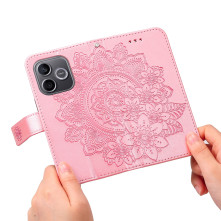 Dombornyomott mandala mintás notesztok Honor 600 Lite telefonhoz - RÓZSAARANY