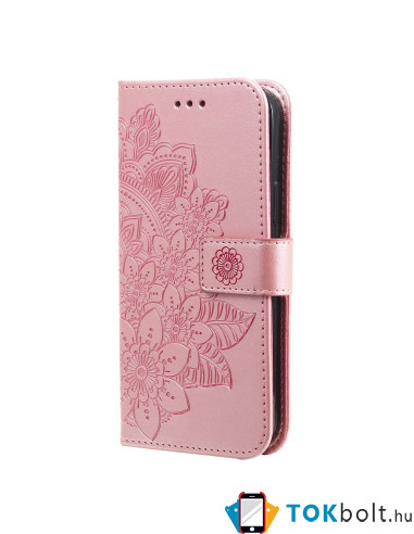 Dombornyomott mandala mintás notesztok Honor 600 Lite telefonhoz - RÓZSAARANY
