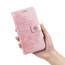 Dombornyomott mandala mintás notesztok Honor 600 Lite telefonhoz - RÓZSAARANY