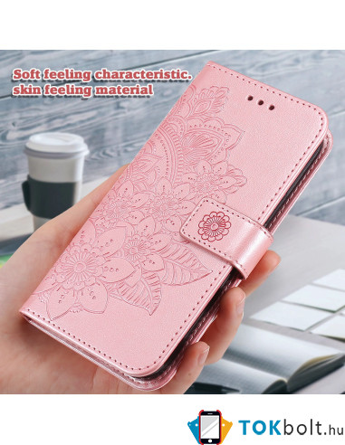 Dombornyomott mandala mintás notesztok Honor 600 Lite telefonhoz - RÓZSAARANY