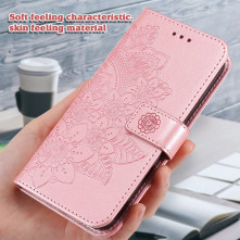 Dombornyomott mandala mintás notesztok Honor 600 Lite telefonhoz - RÓZSAARANY