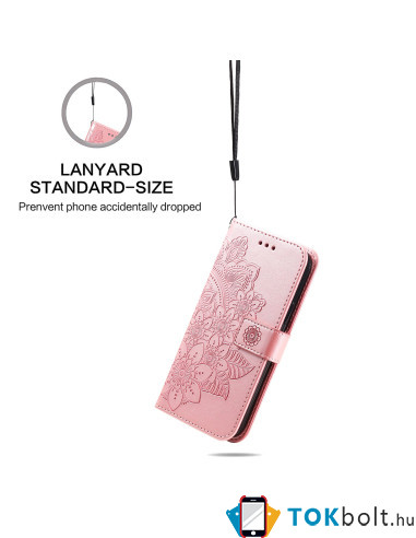 Dombornyomott mandala mintás notesztok Honor 600 Lite telefonhoz - RÓZSAARANY