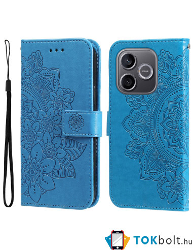 Dombornyomott mandala mintás notesztok Honor 600 Lite telefonhoz - KÉK