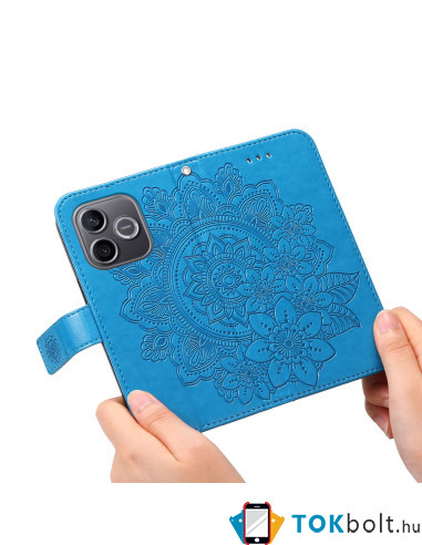 Dombornyomott mandala mintás notesztok Honor 600 Lite telefonhoz - KÉK