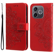 Dombornyomott mandala mintás notesztok Honor 600 Lite telefonhoz - PIROS