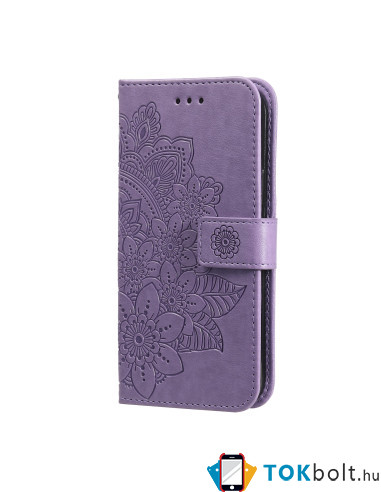 Dombornyomott mandala mintás notesztok Honor 600 Lite telefonhoz - LILA