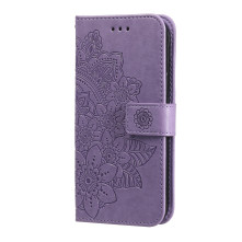 Dombornyomott mandala mintás notesztok Honor 600 Lite telefonhoz - LILA