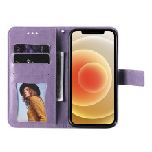 Dombornyomott mandala mintás notesztok Honor 600 Lite telefonhoz - LILA