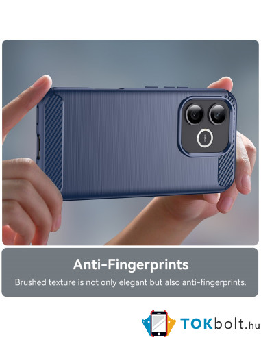Honor 600 Lite karbon mintás tok - KÉK