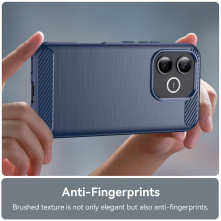 Honor 600 Lite karbon mintás tok - KÉK