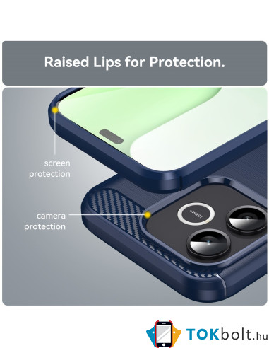Honor 600 Lite karbon mintás tok - KÉK