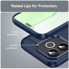 Honor 600 Lite karbon mintás tok - KÉK