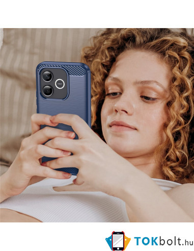 Honor 600 Lite karbon mintás tok - KÉK