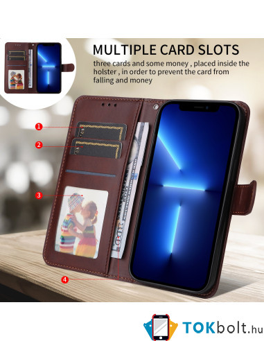 Oldalra nyíló tok Xiaomi 17 telefonhoz - BARNA
