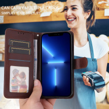 Oldalra nyíló tok Xiaomi 17 telefonhoz - BARNA