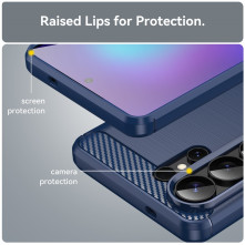 Samsung Galaxy S26 Ultra karbon mintás tok - KÉK