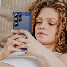Samsung Galaxy S26 Ultra karbon mintás tok - KÉK
