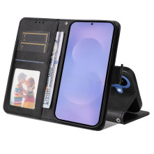 Oldalra nyíló tok Samsung Galaxy S26+ telefonhoz - FEKETE