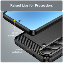 Samsung Galaxy S26+ karbon mintás tok - FEKETE