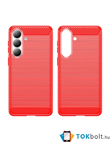 Samsung Galaxy S26+ karbon mintás tok - PIROS