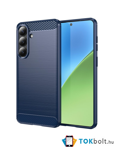 Samsung Galaxy S26+ karbon mintás tok - KÉK
