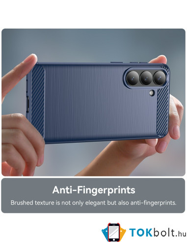 Samsung Galaxy S26+ karbon mintás tok - KÉK