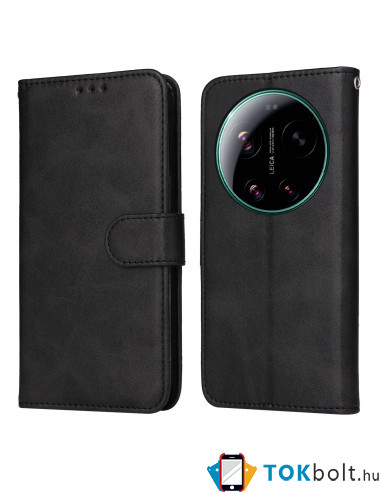 Oldalra nyíló tok Xiaomi 17 Ultra telefonhoz - FEKETE