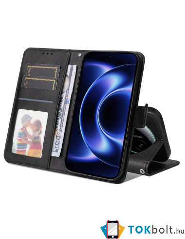Oldalra nyíló tok Xiaomi 17 Ultra telefonhoz - FEKETE