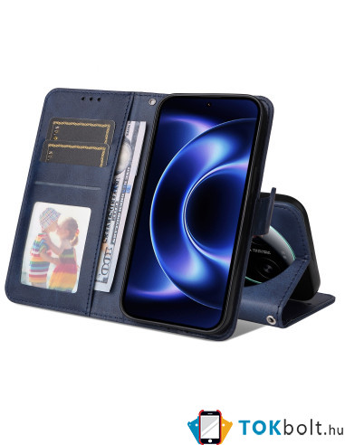 Oldalra nyíló tok Xiaomi 17 Ultra telefonhoz - KÉK