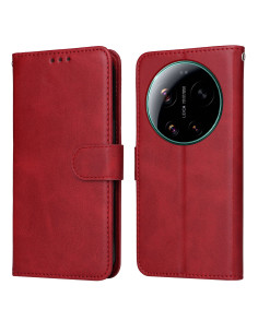 Oldalra nyíló tok Xiaomi 17 Ultra telefonhoz - PIROS
