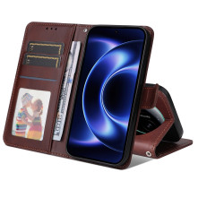 Oldalra nyíló tok Xiaomi 17 Ultra telefonhoz - BARNA