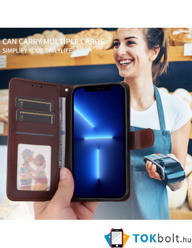 Oldalra nyíló tok Xiaomi 17 Ultra telefonhoz - BARNA