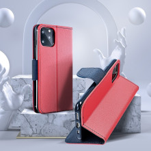 FANCY BOOK oldalra nyíló tok Samsung Galaxy A37 telefonhoz - Piros-kék