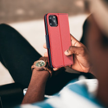 FANCY BOOK oldalra nyíló tok Samsung Galaxy A37 telefonhoz - Piros-kék