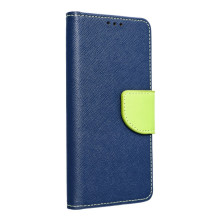 FANCY BOOK oldalra nyíló tok Samsung Galaxy A37 telefonhoz - Kék-lime