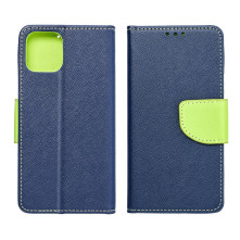 FANCY BOOK oldalra nyíló tok Samsung Galaxy A37 telefonhoz - Kék-lime