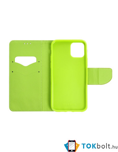 FANCY BOOK oldalra nyíló tok Samsung Galaxy A37 telefonhoz - Kék-lime