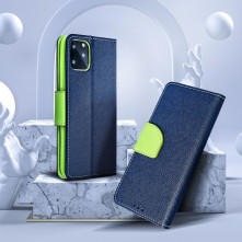 FANCY BOOK oldalra nyíló tok Samsung Galaxy A37 telefonhoz - Kék-lime
