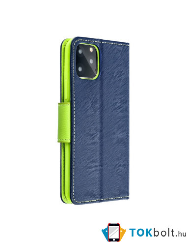 FANCY BOOK oldalra nyíló tok Samsung Galaxy A37 telefonhoz - Kék-lime