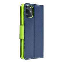 FANCY BOOK oldalra nyíló tok Samsung Galaxy A57 telefonhoz - Kék-lime