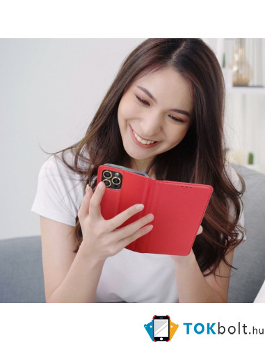 SMART oldalra nyíló tok Samsung Galaxy A57 5G telefonhoz - Piros